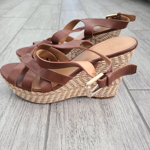 Franco Sarto women's brown espadrille wedges heels size 8 - Picture 5 of 12